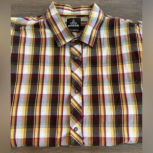 Prana Short Sleeve‎ Pearl Snap Size XL Gently Worn
